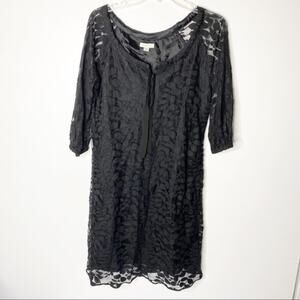 Garnet Hill Black Boheme Lazy Lace Cotton Blend Dress‎ Size 6 Whimsygoth